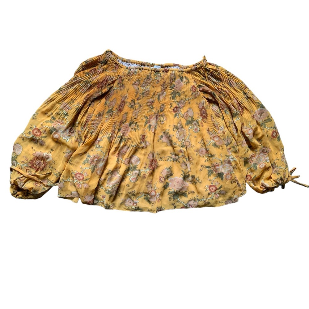 Aritzia Wilfred Talence Pleated Floral Blouse XS